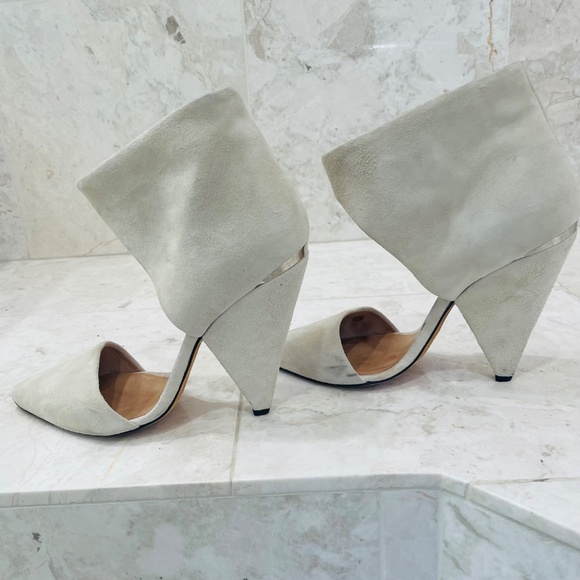 IRO {38} Booties Cream Suede Heel Pointed Toe - Picture 8 of 14